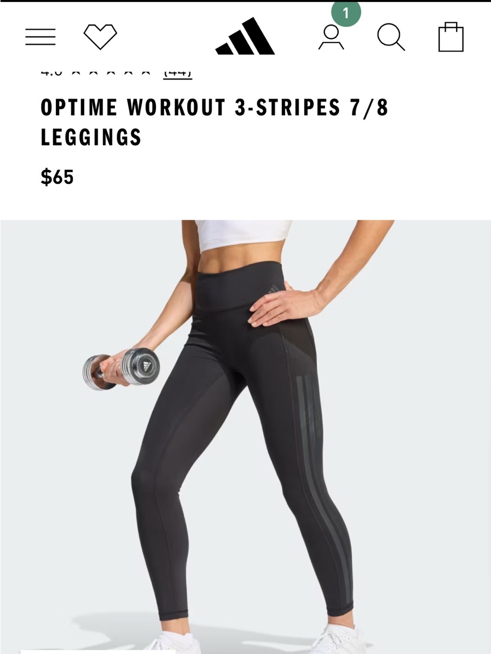 *Adidas* Workout 3-Stripes 7/8 Leggings - Black/Charcoal